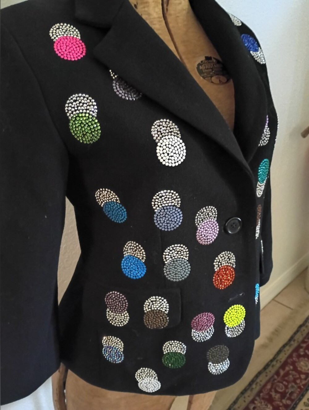 Libertine Black Blazer With Hand Applied Crystals